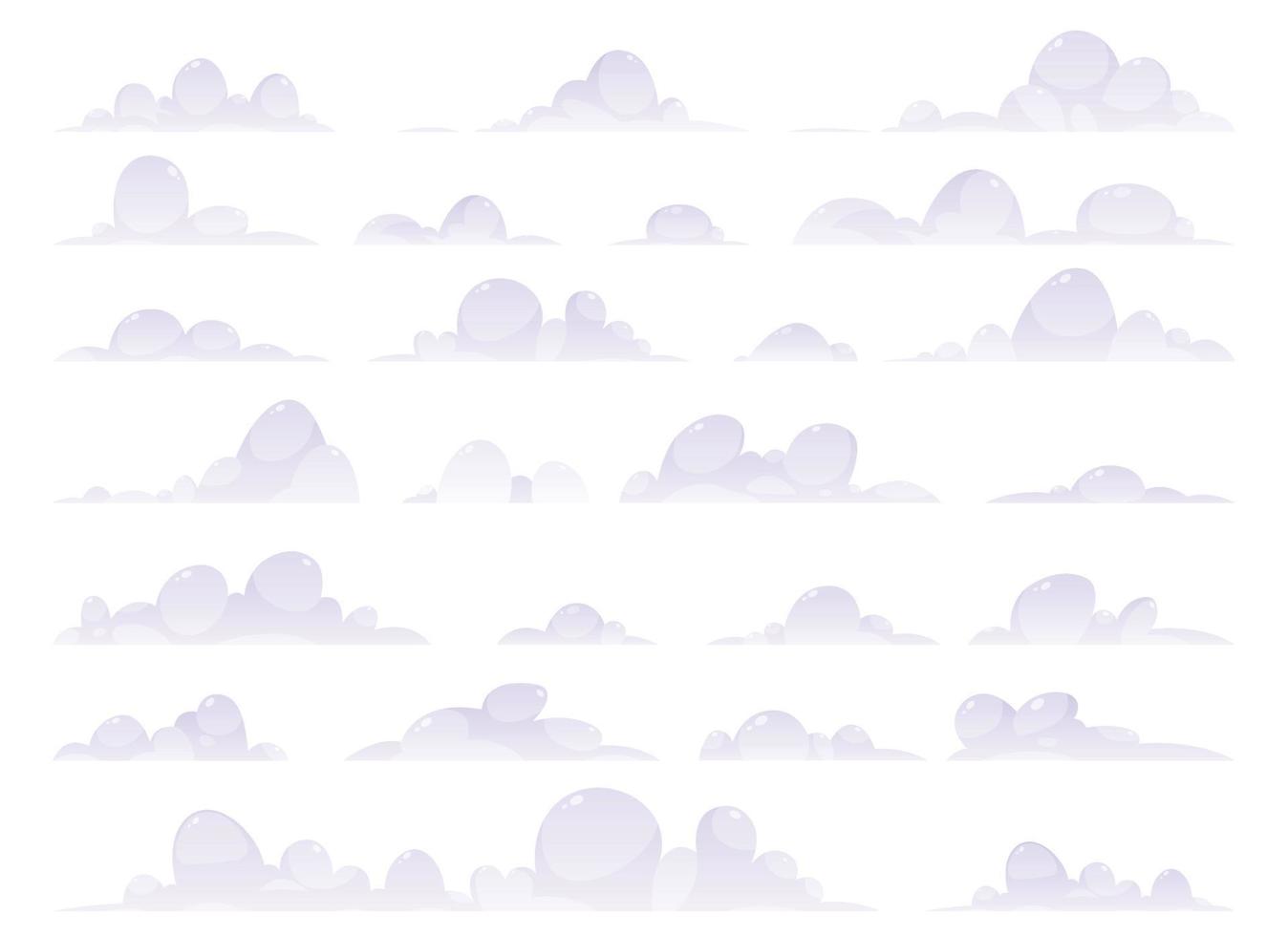 dibujos animados nubes colección vector ilustración aislado en blanco antecedentes