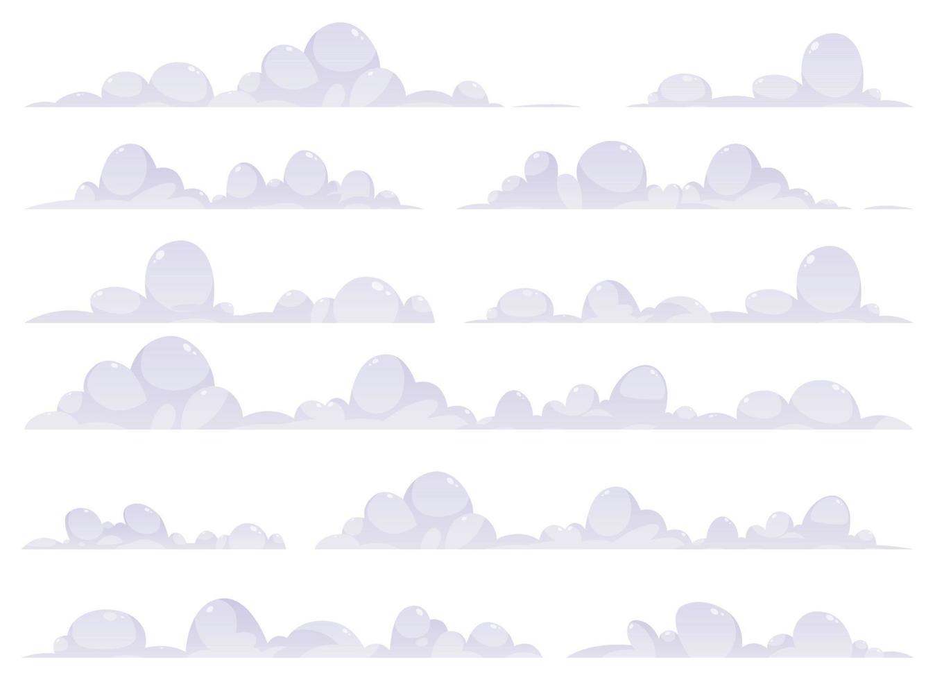 dibujos animados nubes colección vector ilustración aislado en blanco antecedentes