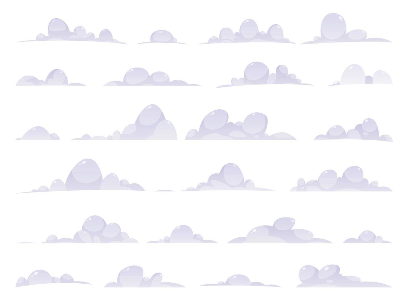 dibujos animados nubes colección vector ilustración aislado en blanco antecedentes