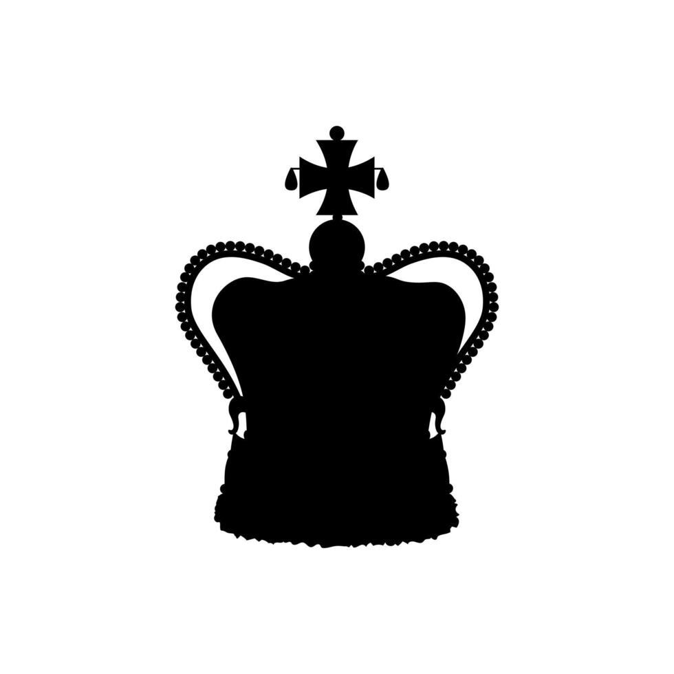 British crown vector black silhouette. St Edwards Crown isolated on white background. Symbol of the British United Kingdom and the Commonwealth of Nations
