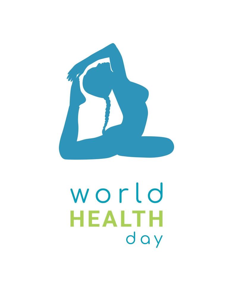 World Health Day illustration concept, woman yoga. vector