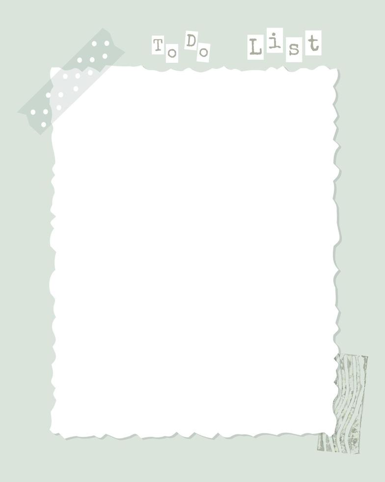Template To do list, scrapbooking collage, stamp. Reminders, planner, notes, blank. vector