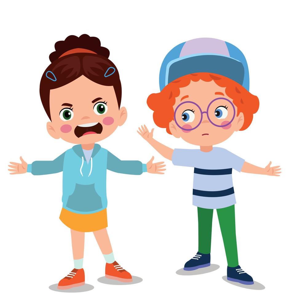 A boy and a girl are angry and screaming. vector