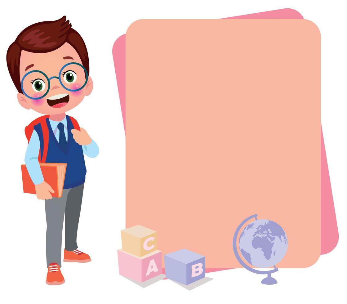 cute student boy in school uniform vector