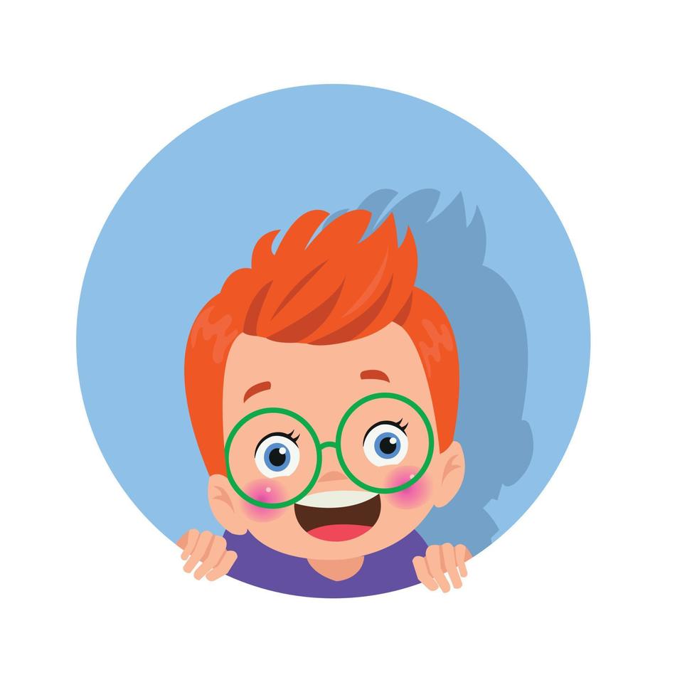 Little boy with glasses and a round frame vector