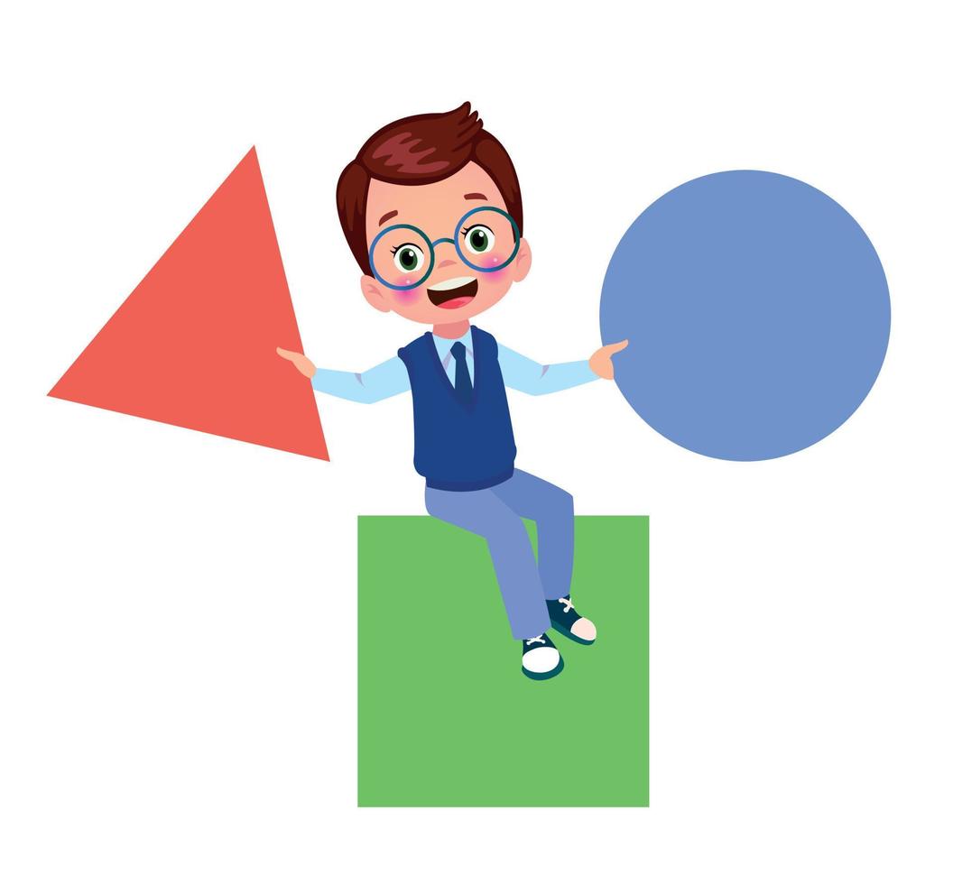 Funny Children Learning Basic Shapes vector