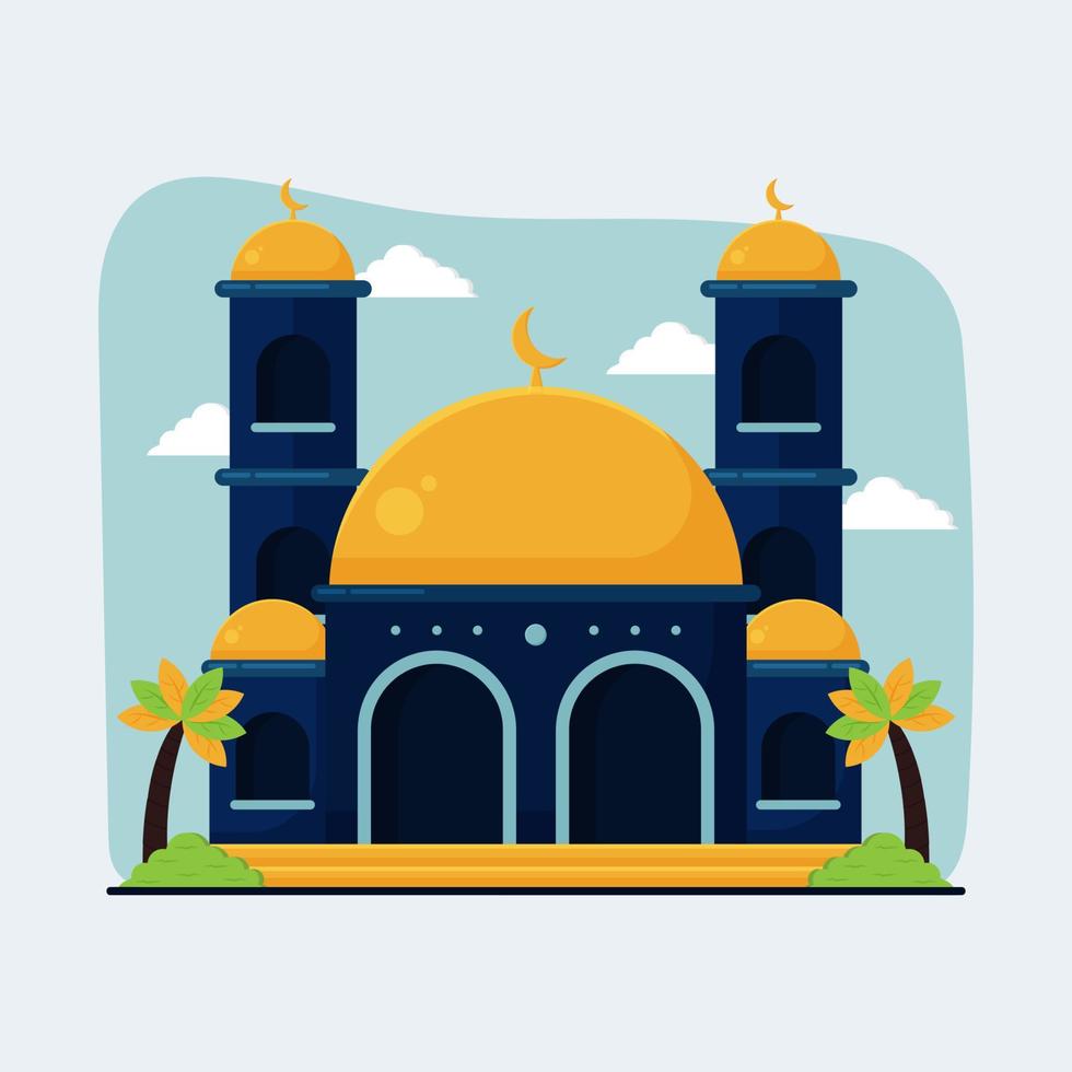 Illustration of Islamic Building Mosque in Flat Illustration vector