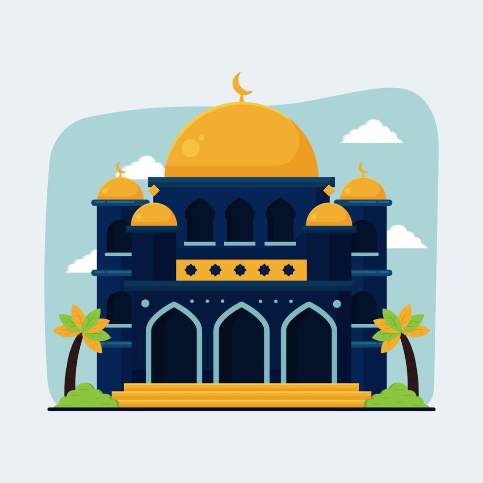Illustration of Islamic Building Mosque in Flat Illustration vector