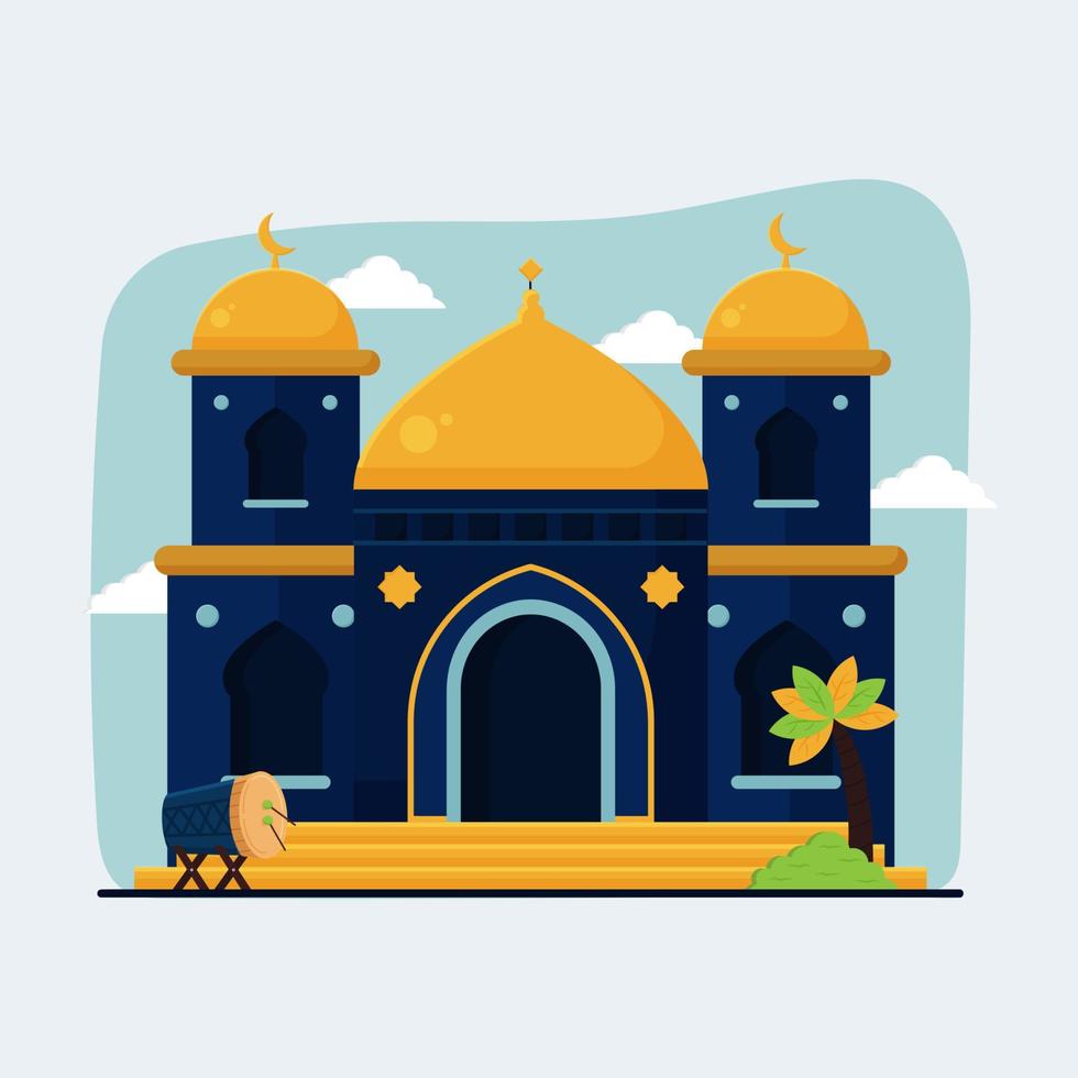 Illustration of Islamic Building Mosque in Flat Illustration vector