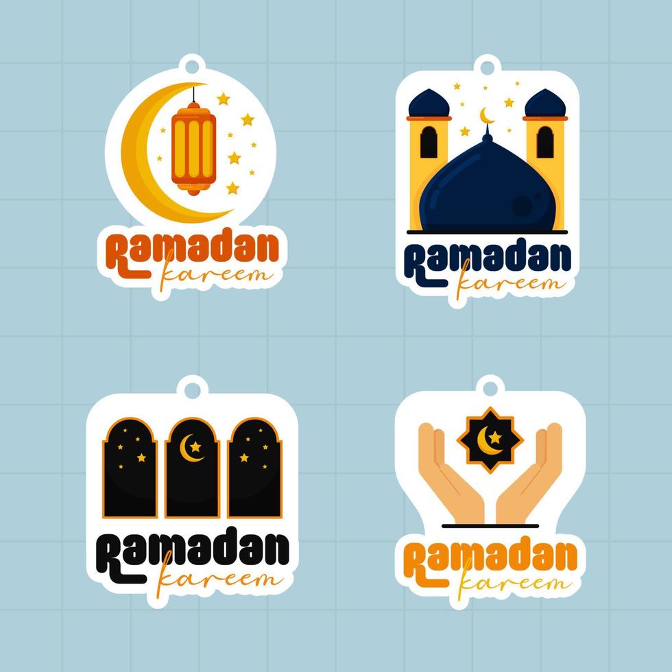 Islamic Ramadan Kareem Labels Badge Collection vector