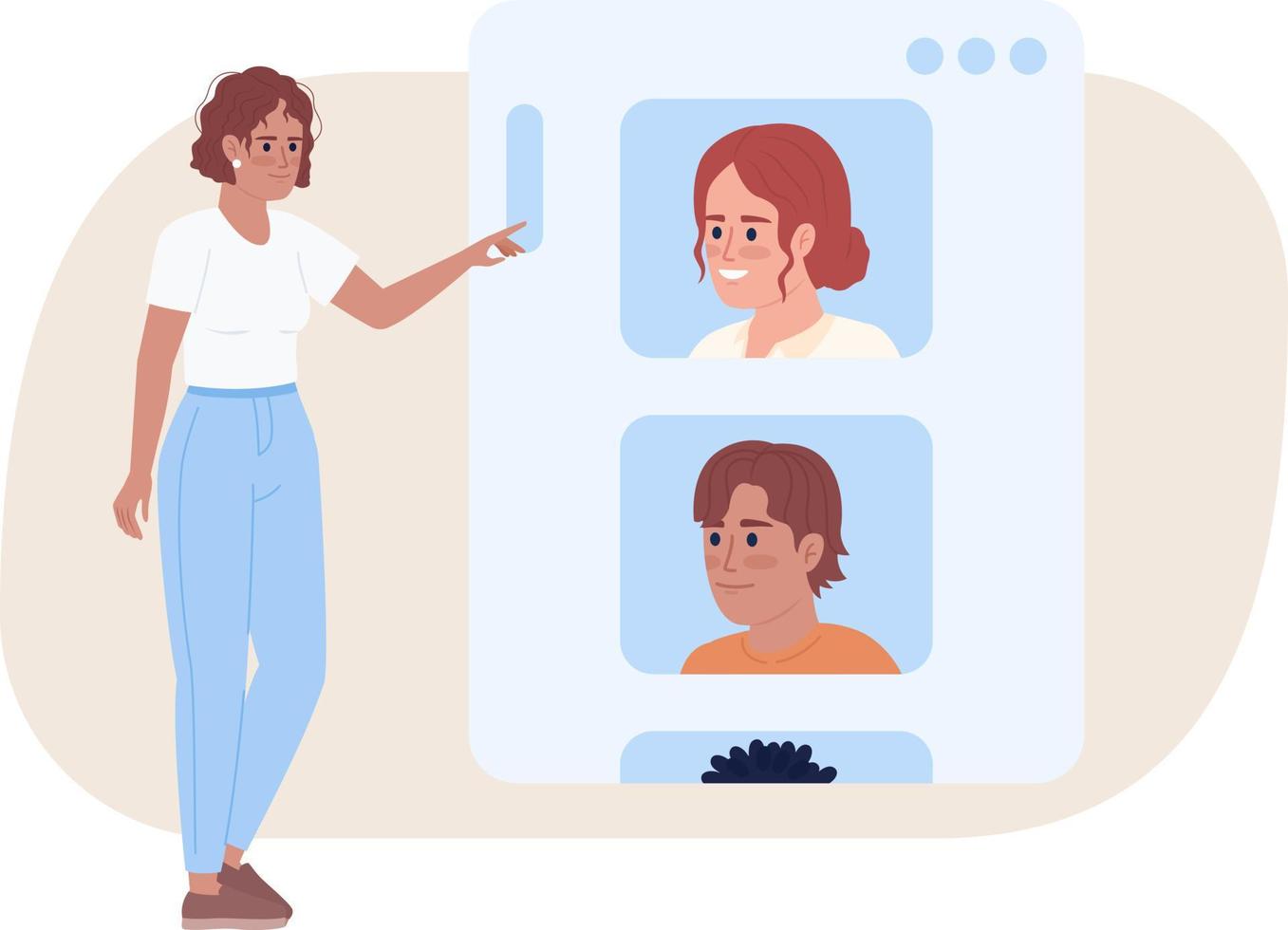 Finding ideal client profile flat concept vector spot illustration. Editable 2D cartoon character on white for web design. Determining target market creative idea for website, mobile, magazine