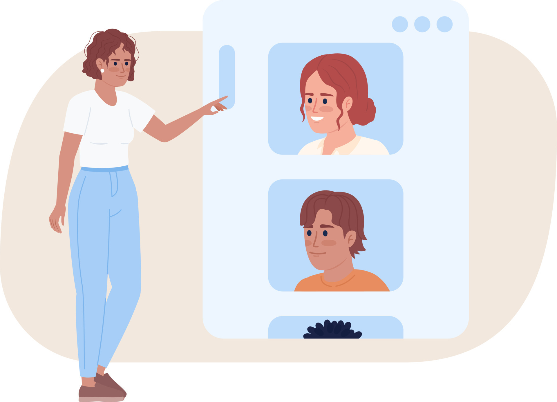 Finding ideal client profile flat concept vector spot illustration