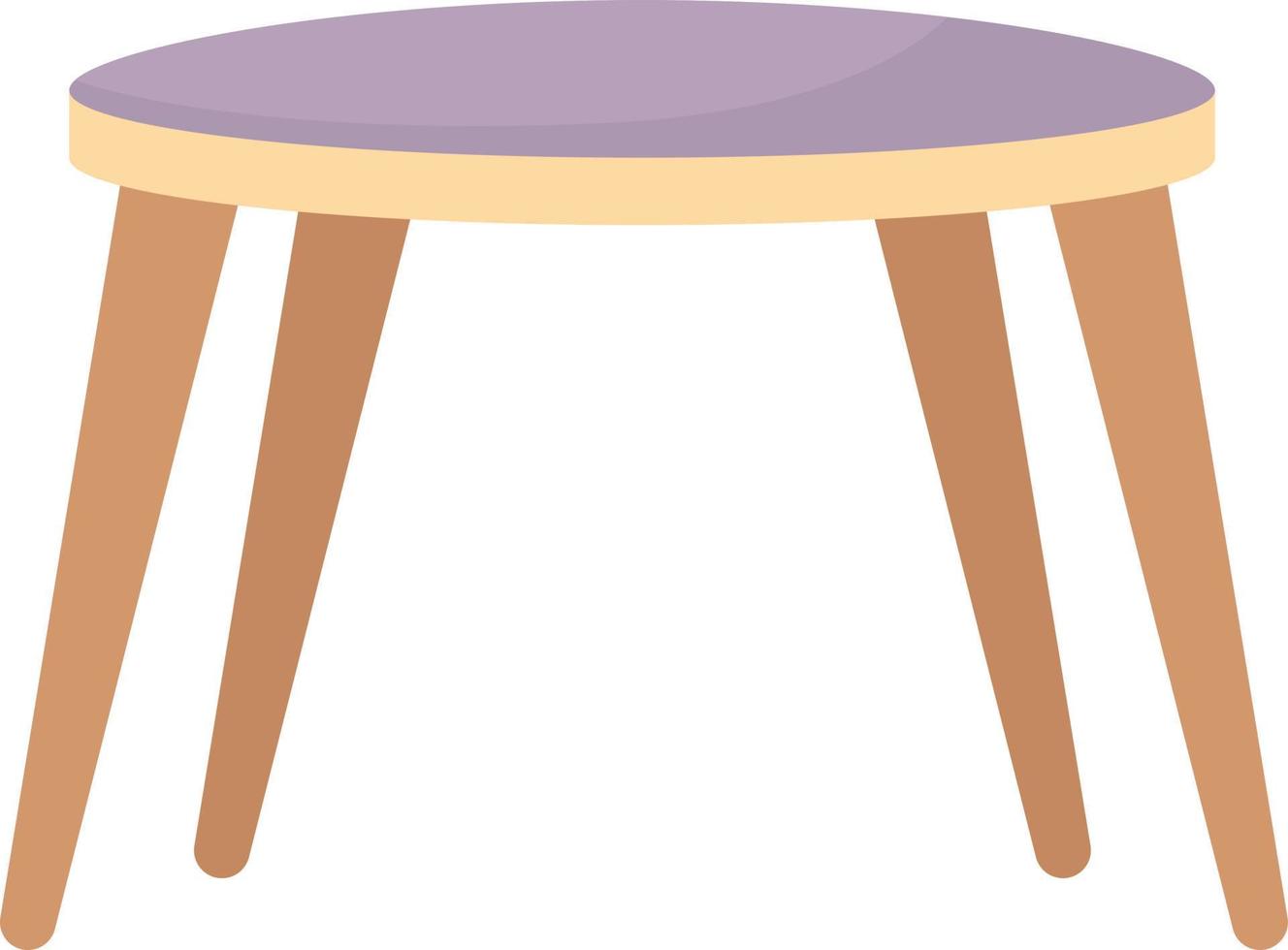 Round wood coffee table semi flat color vector object