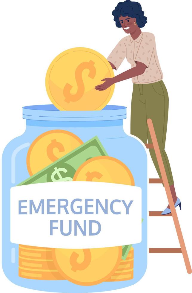 Keeping cash for emergency flat concept vector spot illustration. Editable 2D cartoon character on white for web design. Savings creative idea for website, mobile, magazine
