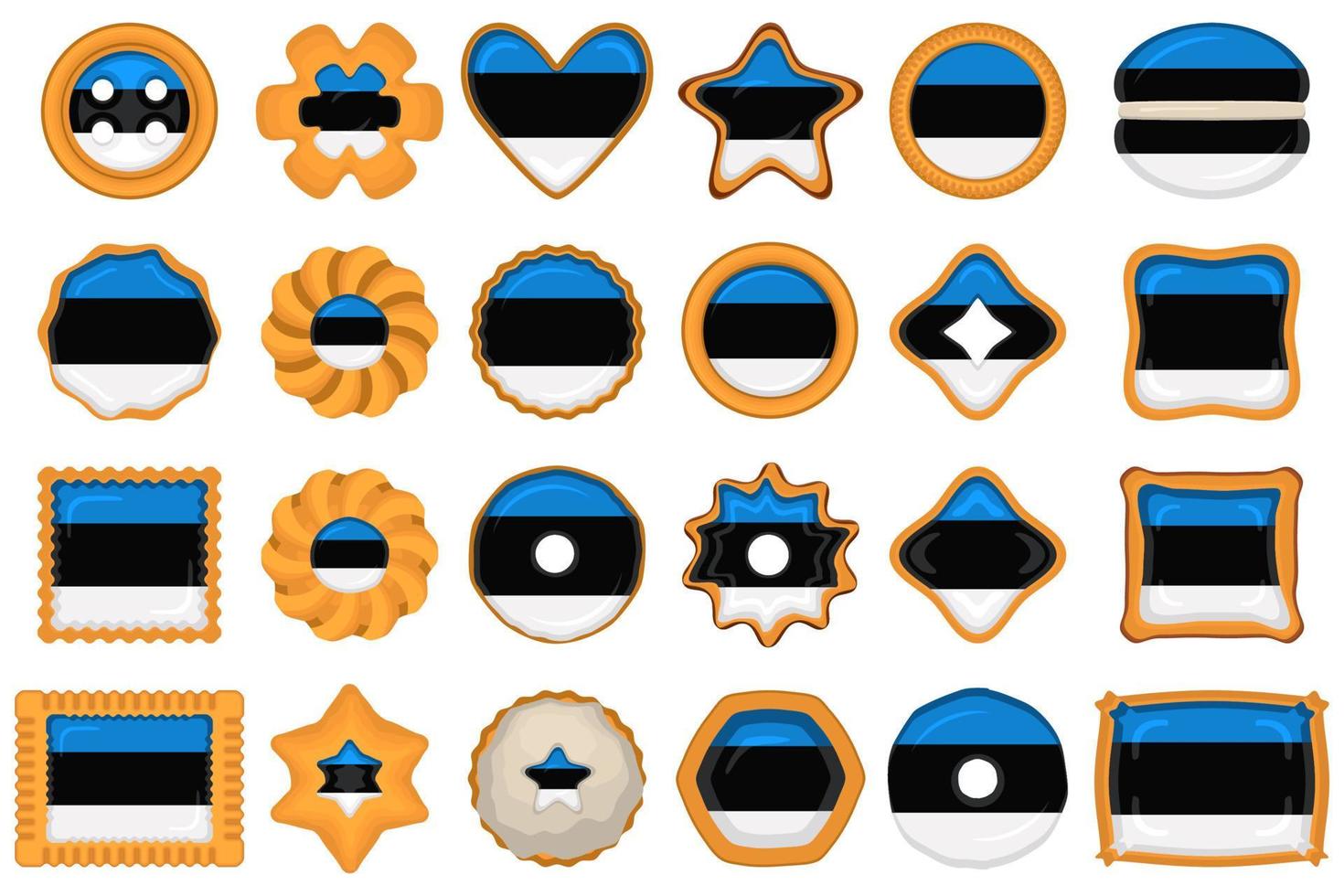 Homemade cookie with flag country Estonia in tasty biscuit vector