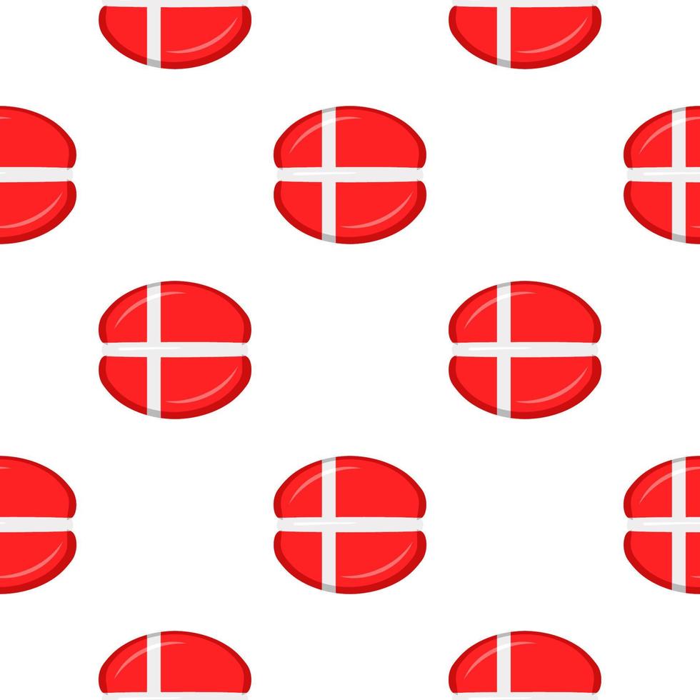Pattern cookie with flag country Denmark in tasty biscuit vector