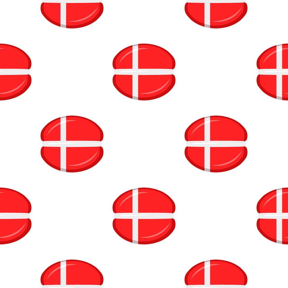 Pattern cookie with flag country Denmark in tasty biscuit vector