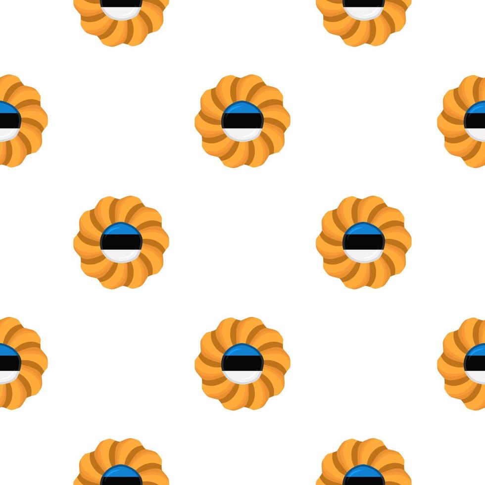 Pattern cookie with flag country Estonia in tasty biscuit vector