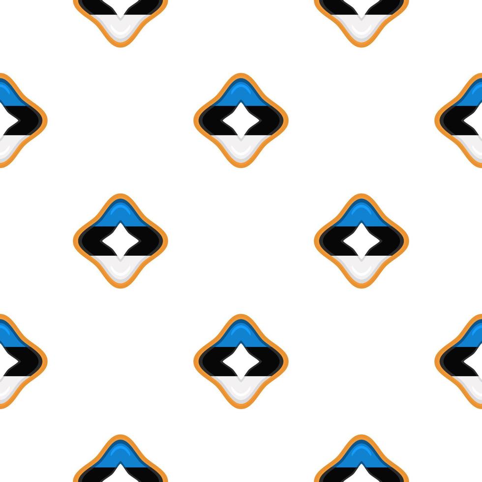 Pattern cookie with flag country Estonia in tasty biscuit vector