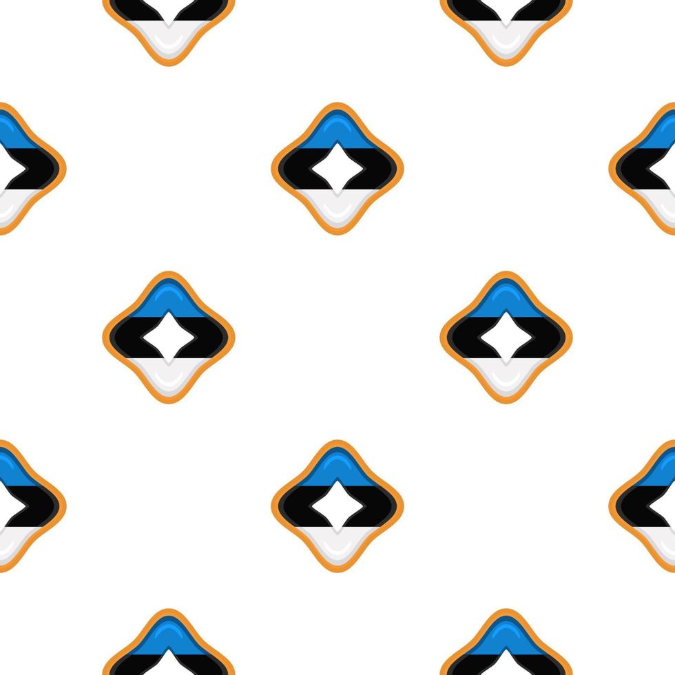 Pattern cookie with flag country Estonia in tasty biscuit vector