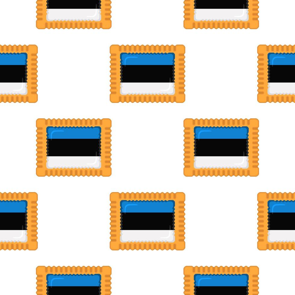 modelo Galleta con bandera país Estonia en sabroso galleta vector