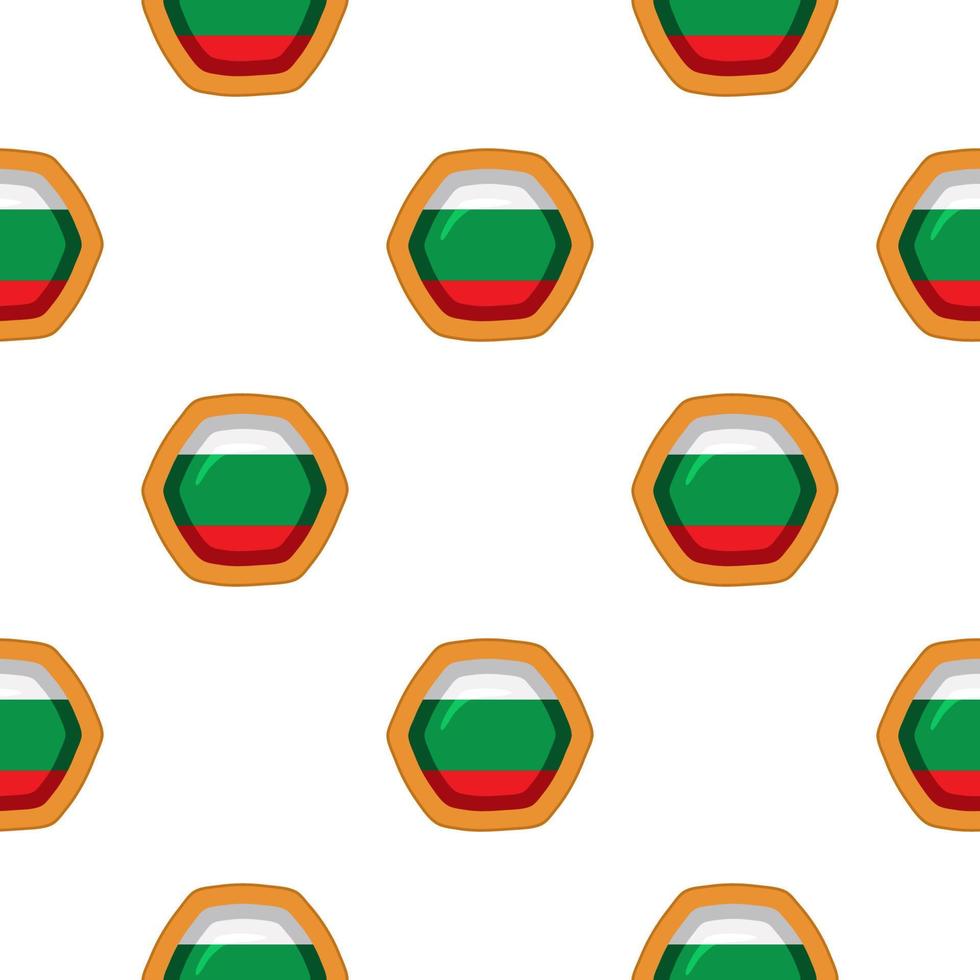 Pattern cookie with flag country Bulgaria in tasty biscuit vector