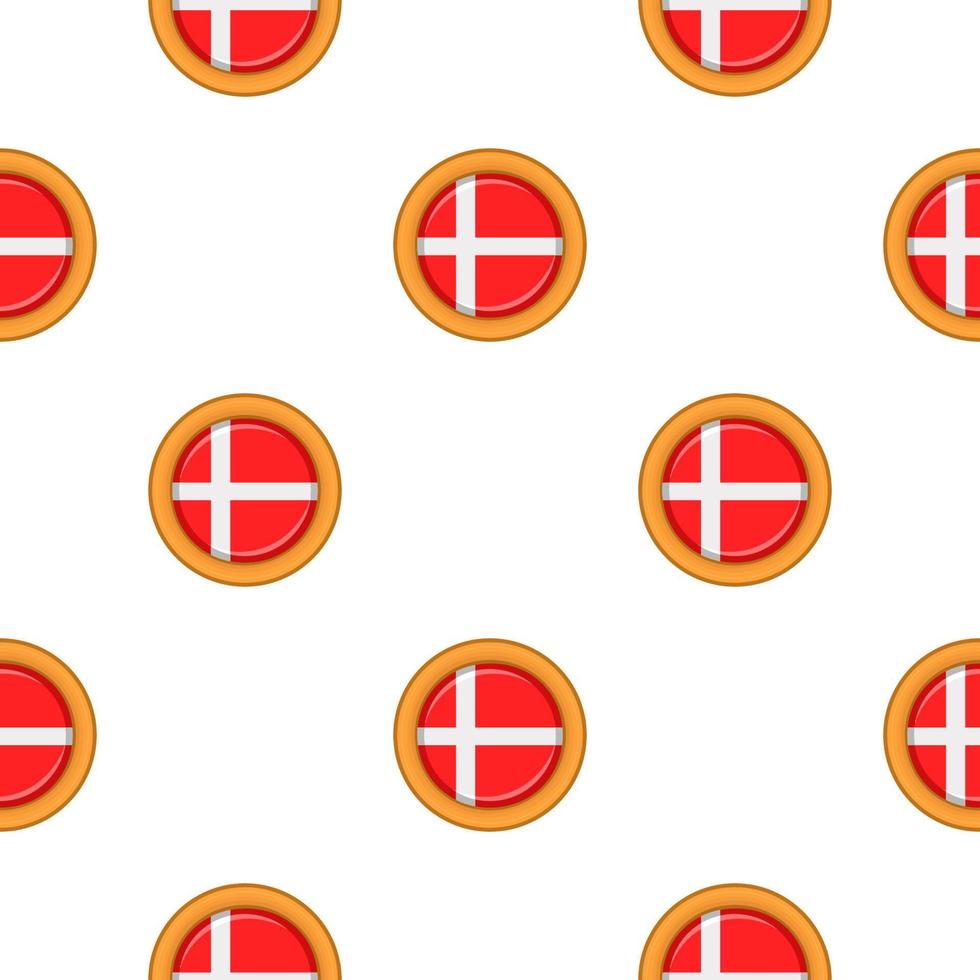 Pattern cookie with flag country Denmark in tasty biscuit vector
