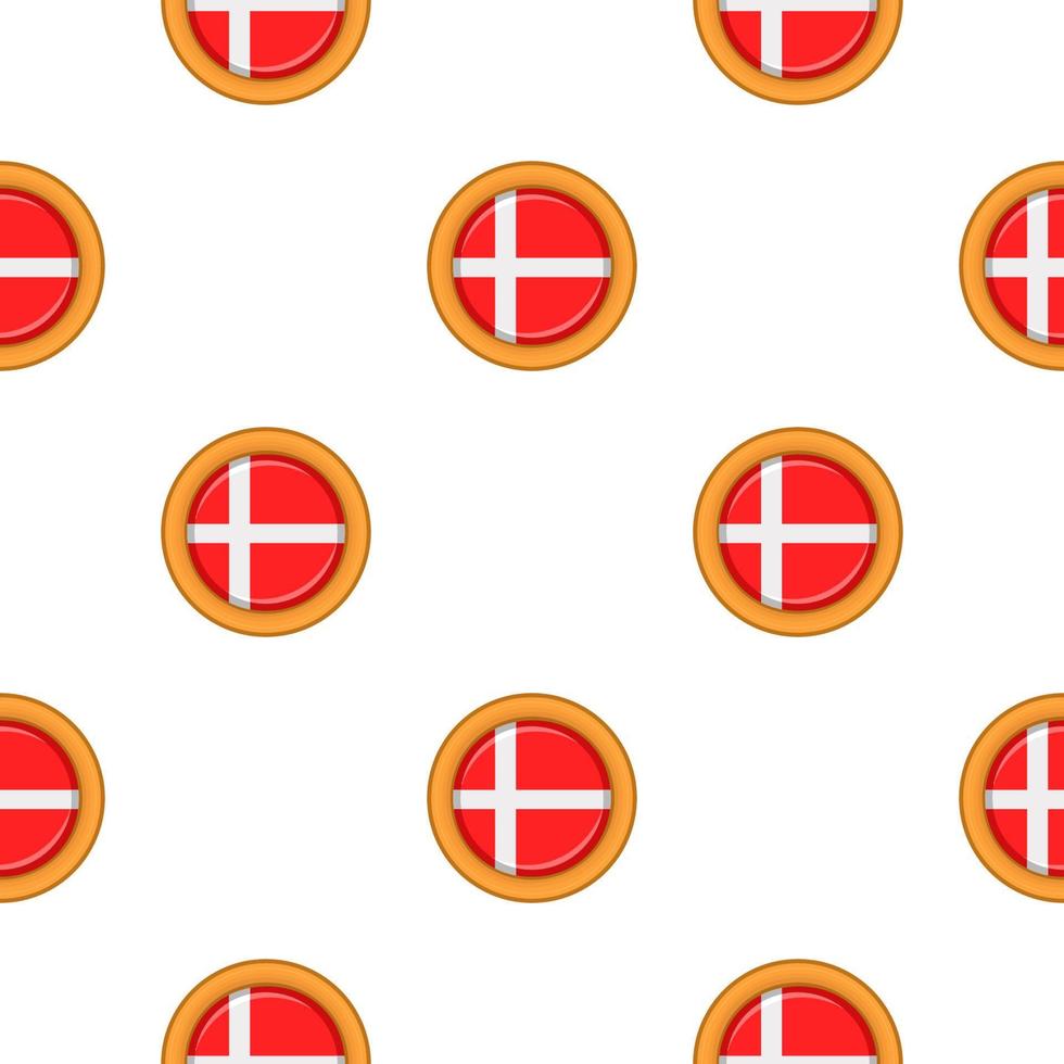 Pattern cookie with flag country Denmark in tasty biscuit vector