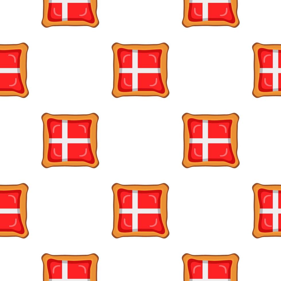Pattern cookie with flag country Denmark in tasty biscuit vector