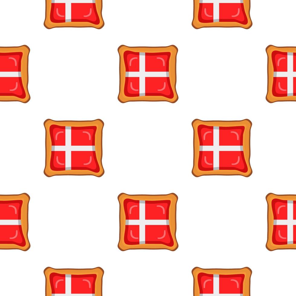 Pattern cookie with flag country Denmark in tasty biscuit vector