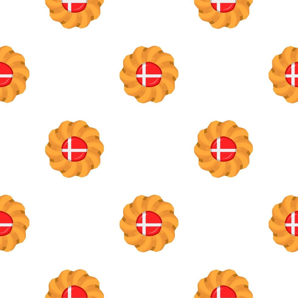 Pattern cookie with flag country Denmark in tasty biscuit vector