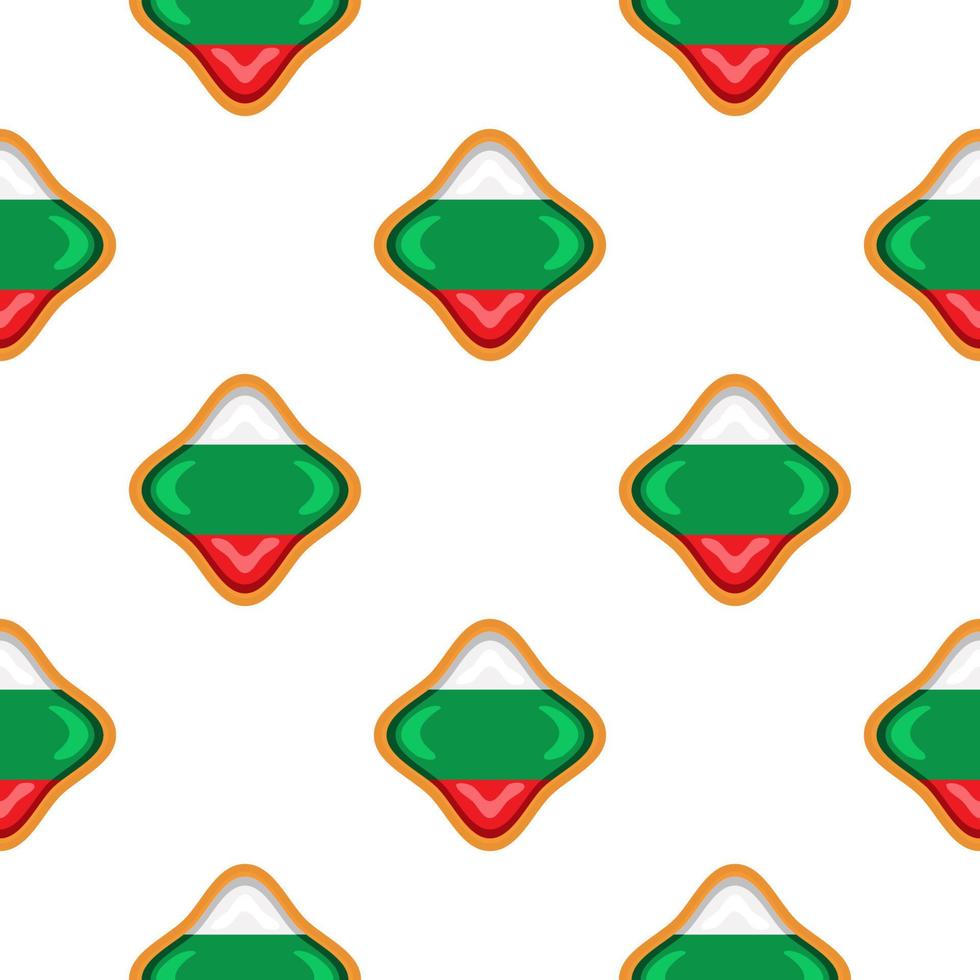 Pattern cookie with flag country Bulgaria in tasty biscuit vector