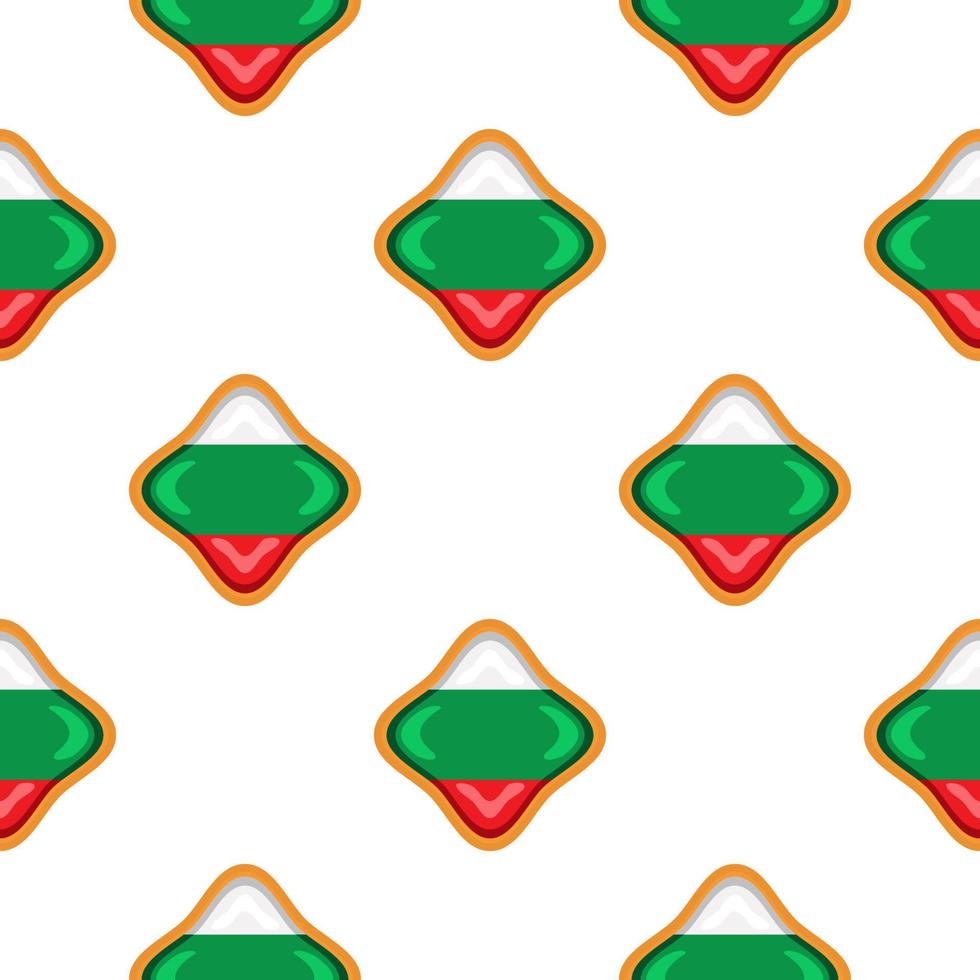 Pattern cookie with flag country Bulgaria in tasty biscuit vector