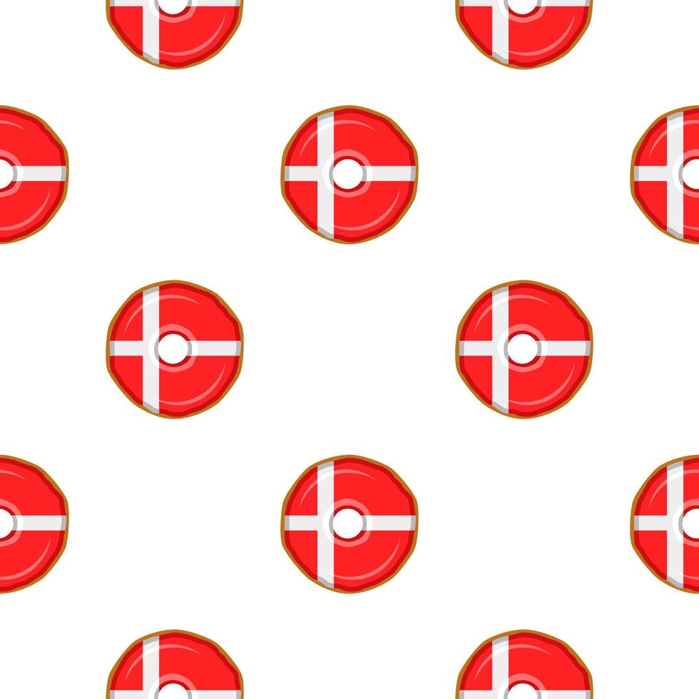 Pattern cookie with flag country Denmark in tasty biscuit vector