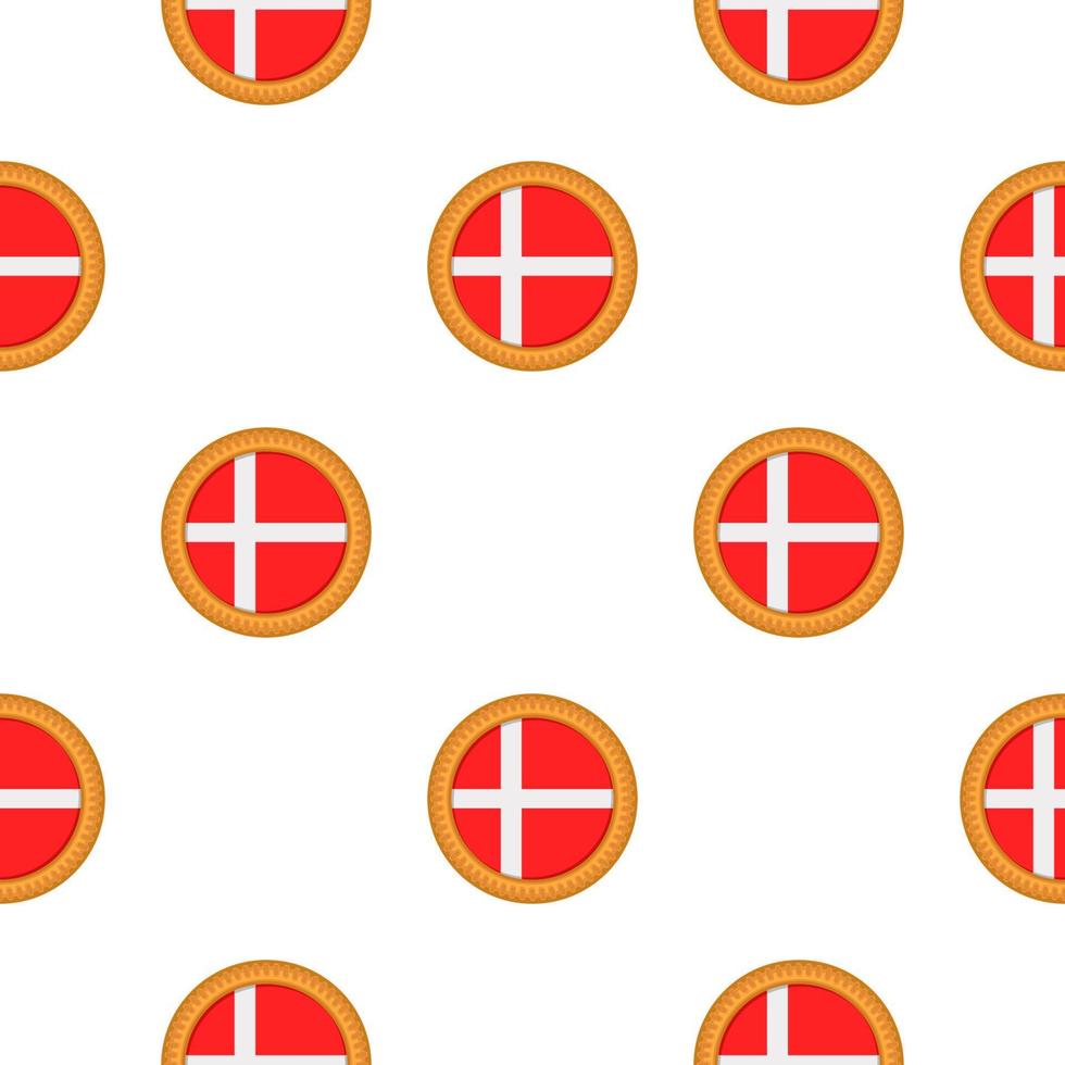 Pattern cookie with flag country Denmark in tasty biscuit vector
