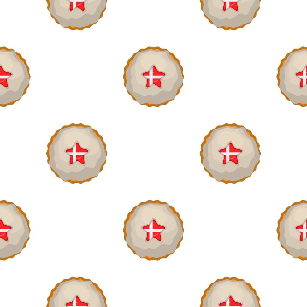 Pattern cookie with flag country Denmark in tasty biscuit vector