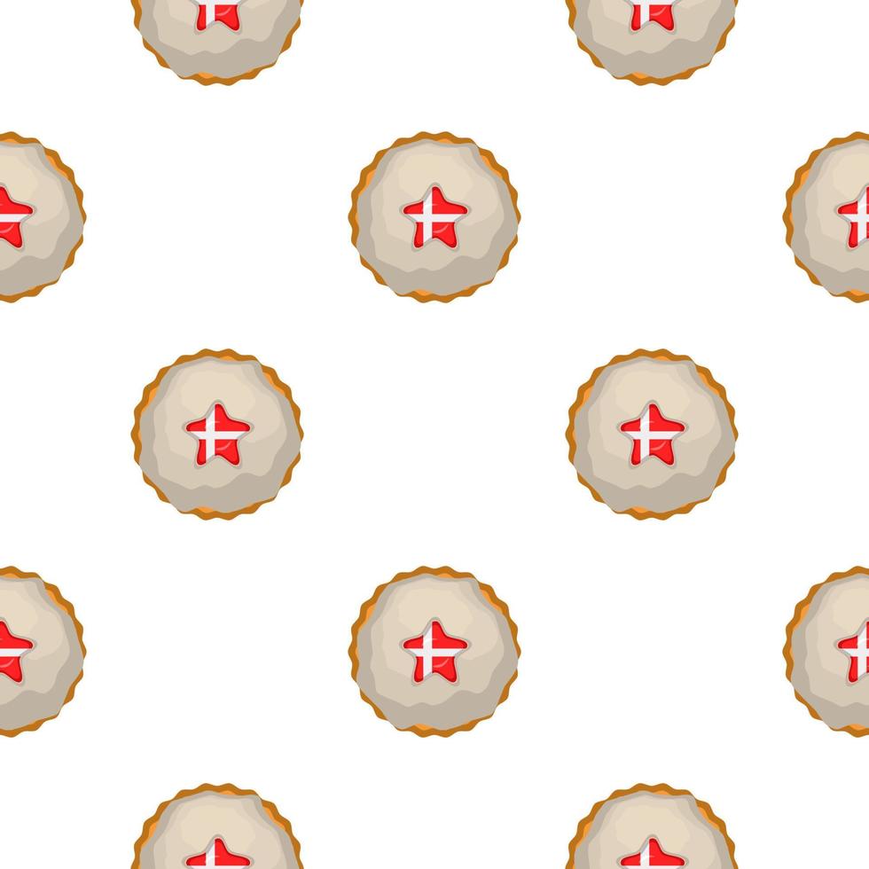 Pattern cookie with flag country Denmark in tasty biscuit vector