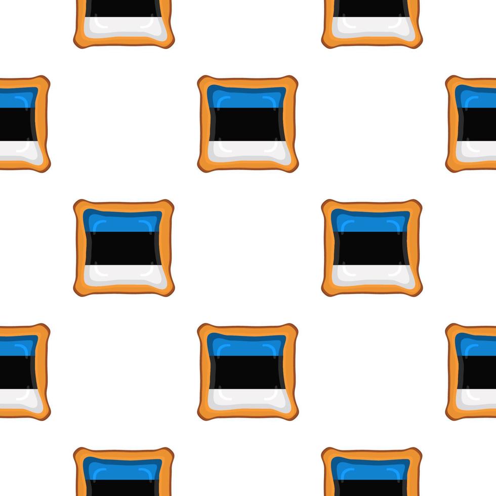 Pattern cookie with flag country Estonia in tasty biscuit vector