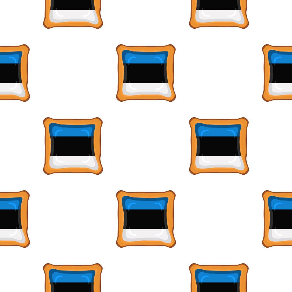 Pattern cookie with flag country Estonia in tasty biscuit vector