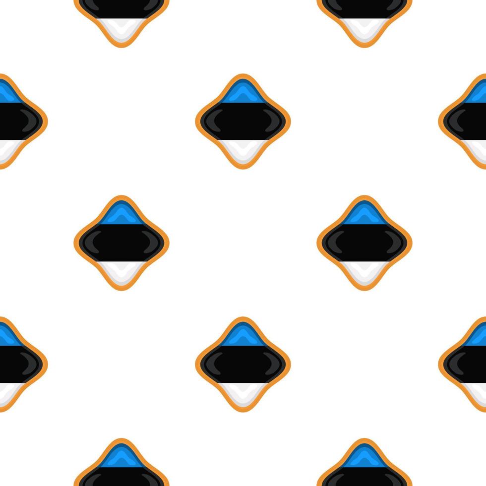 Pattern cookie with flag country Estonia in tasty biscuit vector