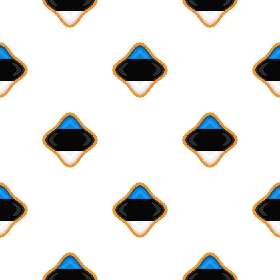 Pattern cookie with flag country Estonia in tasty biscuit vector