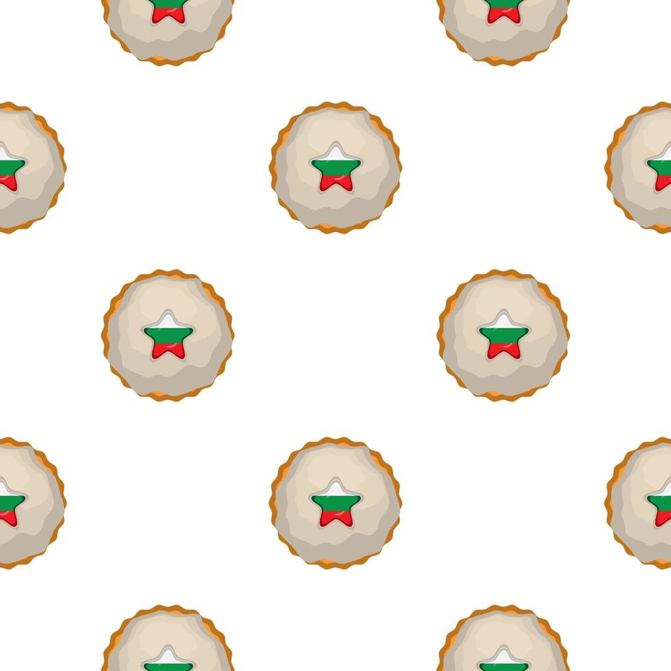 Pattern cookie with flag country Bulgaria in tasty biscuit vector