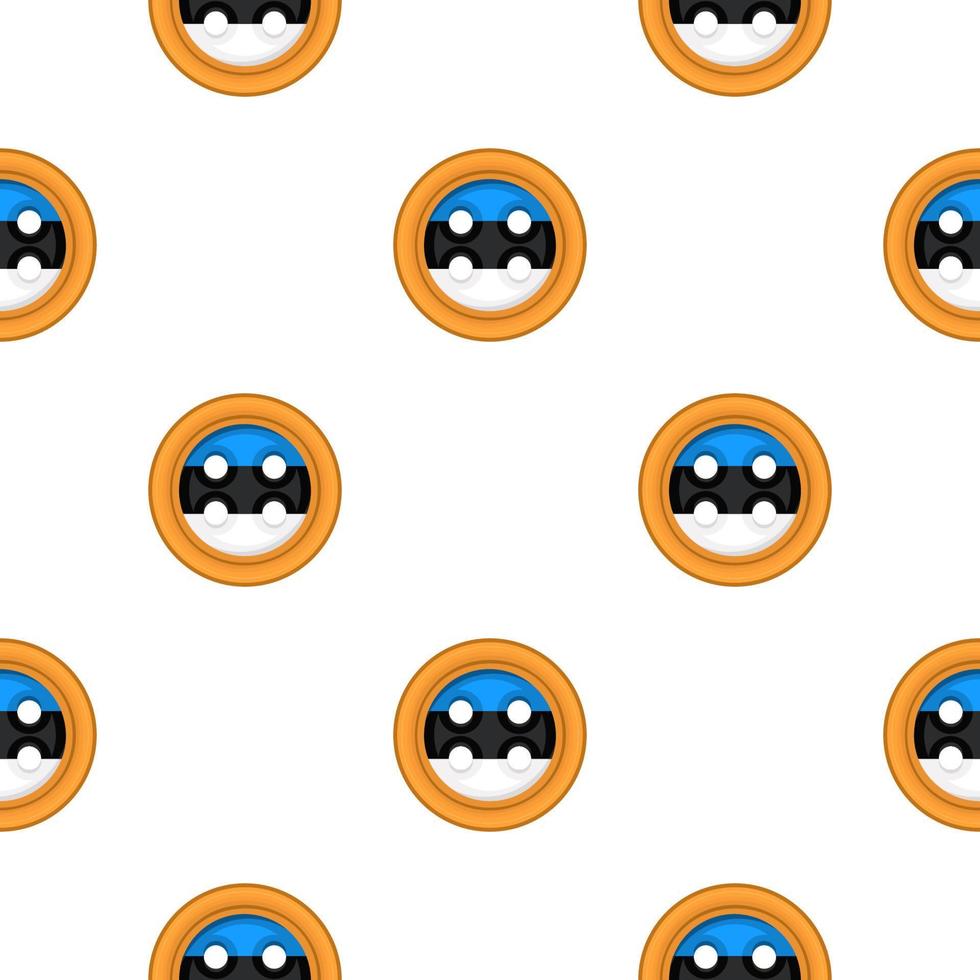 Pattern cookie with flag country Estonia in tasty biscuit vector