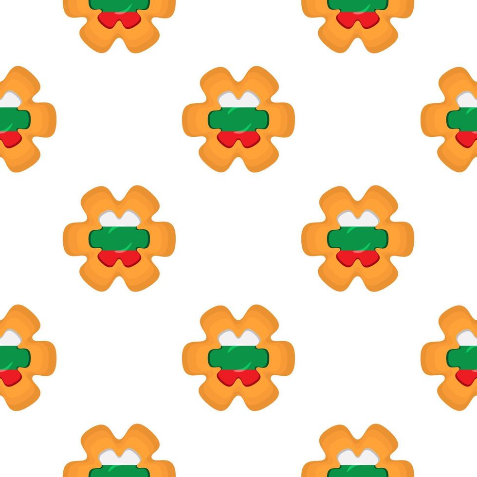 Pattern cookie with flag country Bulgaria in tasty biscuit vector