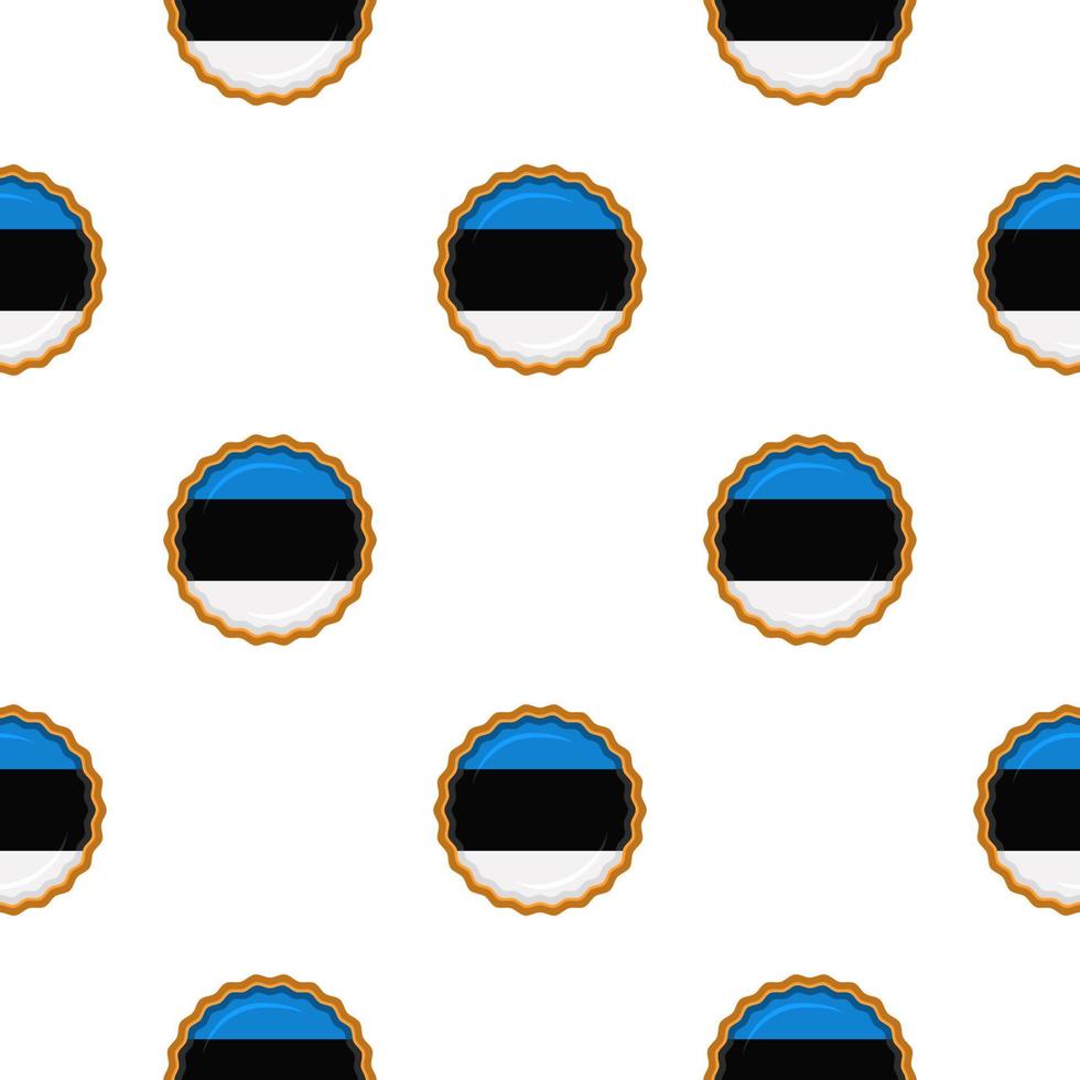 modelo Galleta con bandera país Estonia en sabroso galleta vector