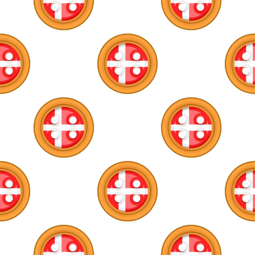 Pattern cookie with flag country Denmark in tasty biscuit vector