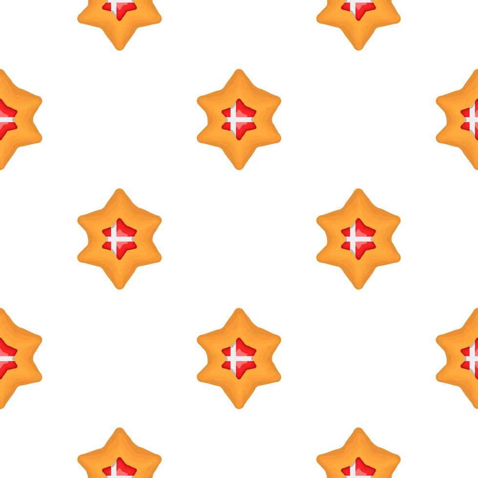 Pattern cookie with flag country Denmark in tasty biscuit vector