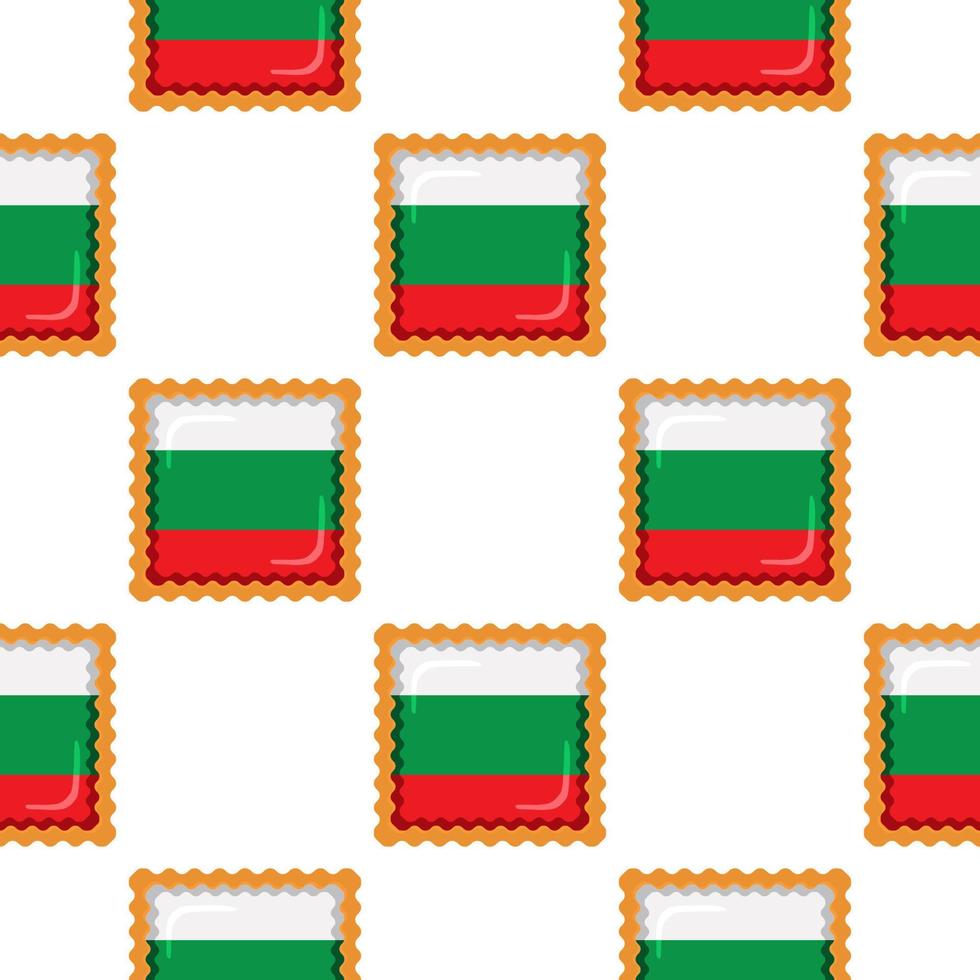 Pattern cookie with flag country Bulgaria in tasty biscuit vector