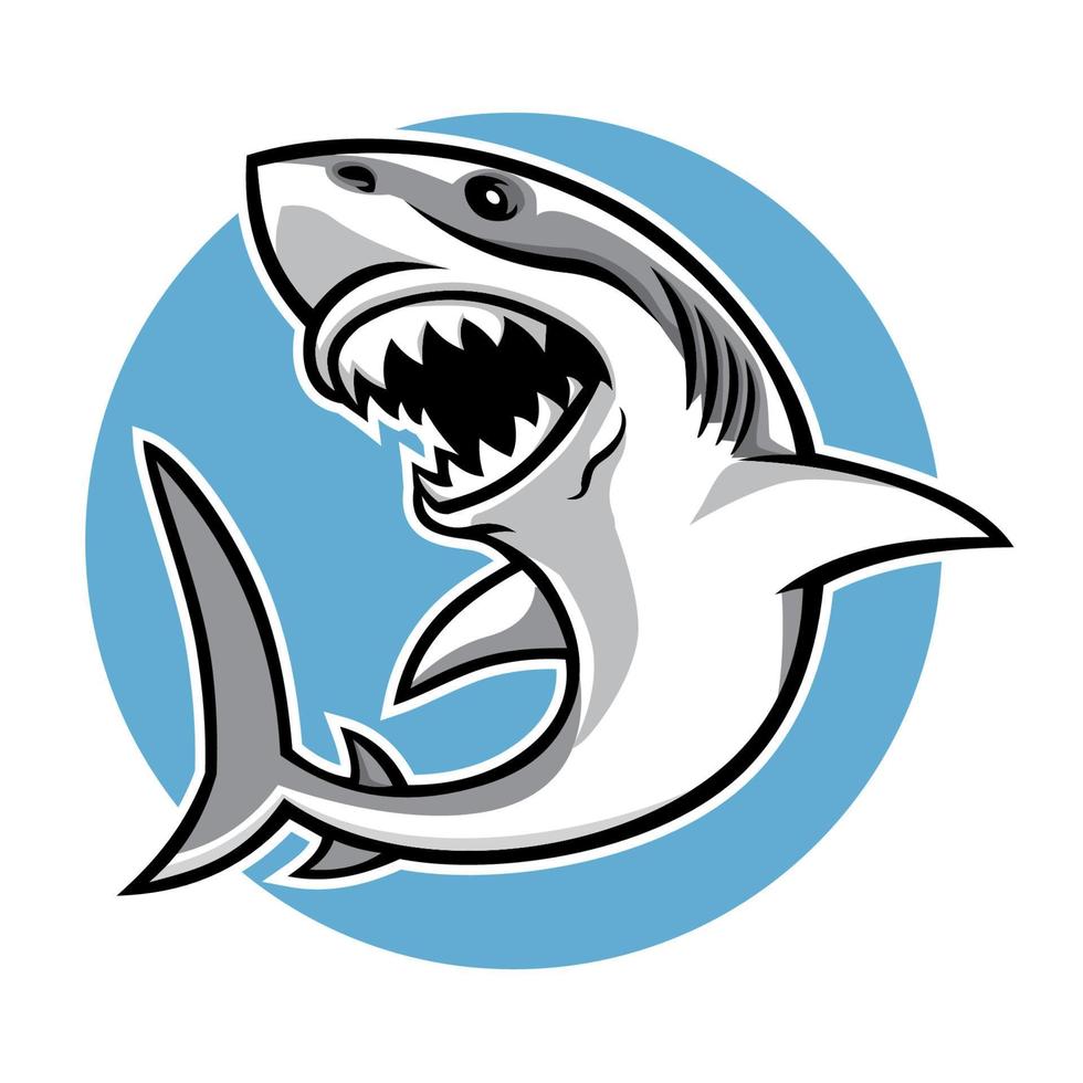 tiburón mascota logo estilo vector