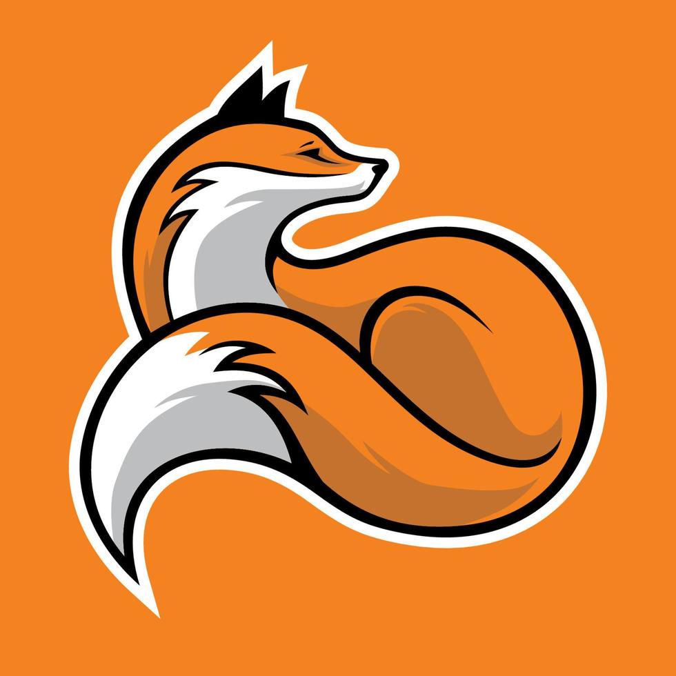 simple fox logo style vector